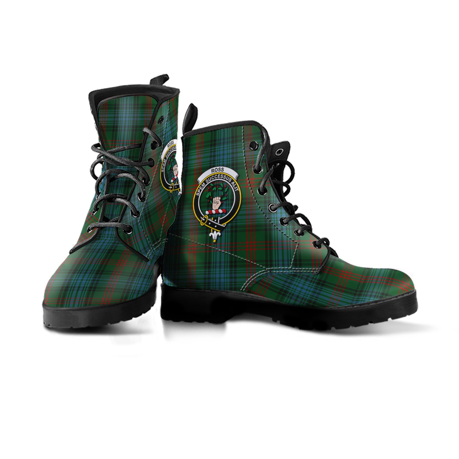 scottish-ross-hunting-clan-crest-tartan-leather-boots
