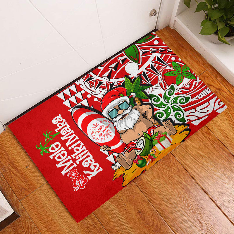 hawaii-mele-kalikimaka-santa-claus-beach-door-mat