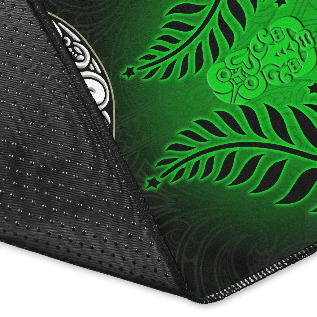 New Zealand Maori Area Rug Manaia Paua Shell Glitter Green LT4 - Wonder Print Shop