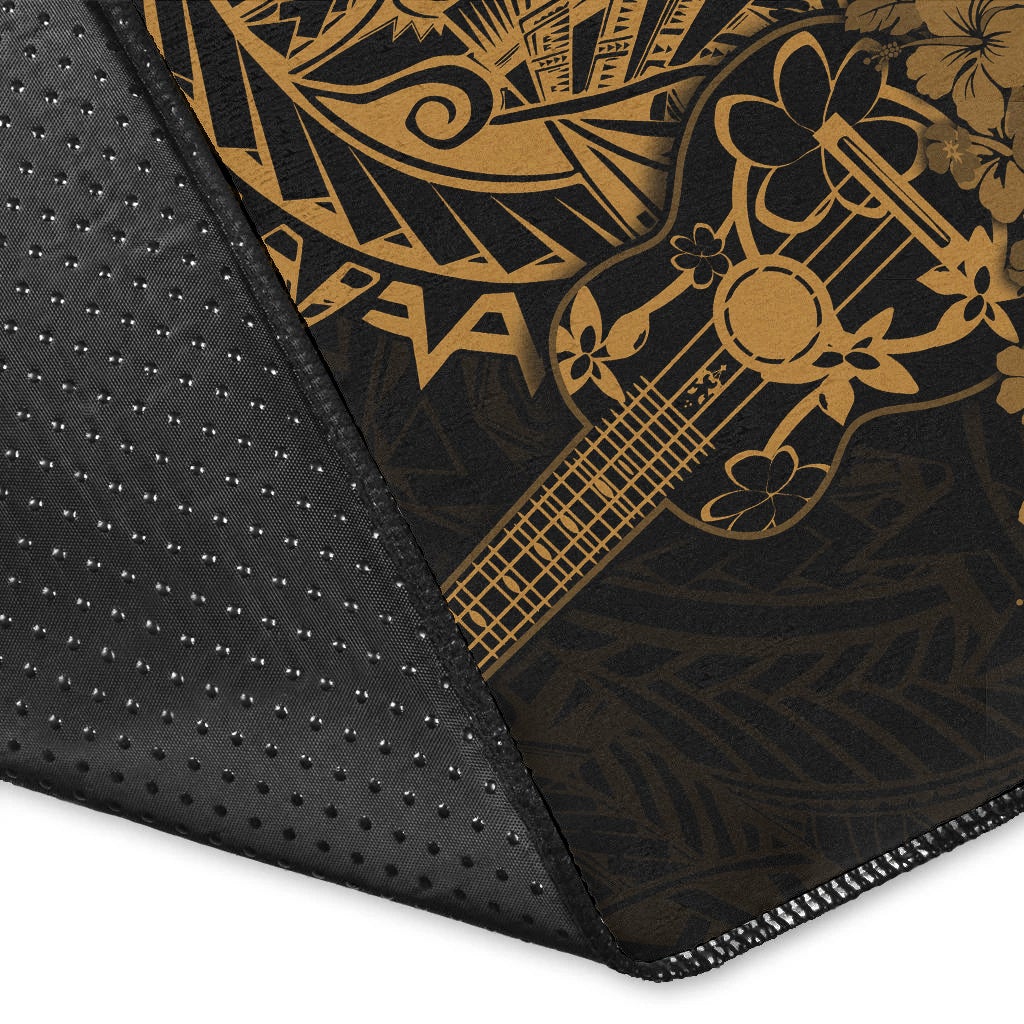 Hawaii Polynesian Area Rug Ukulele Gold LT13 - Wonder Print Shop