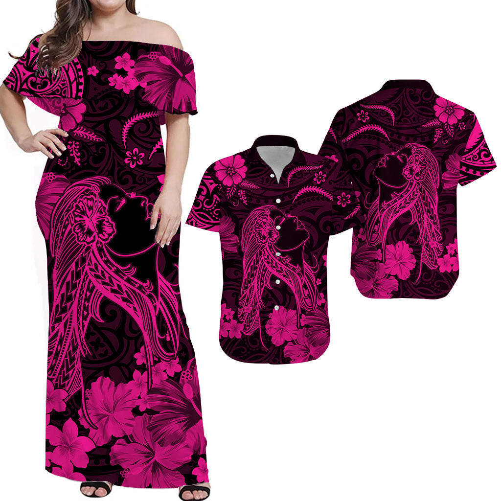 Hawaii Matching Hawaiian Shirt And Dress Polynesia Pink Beautiful Hula Girl LT13 - Wonder Print Shop