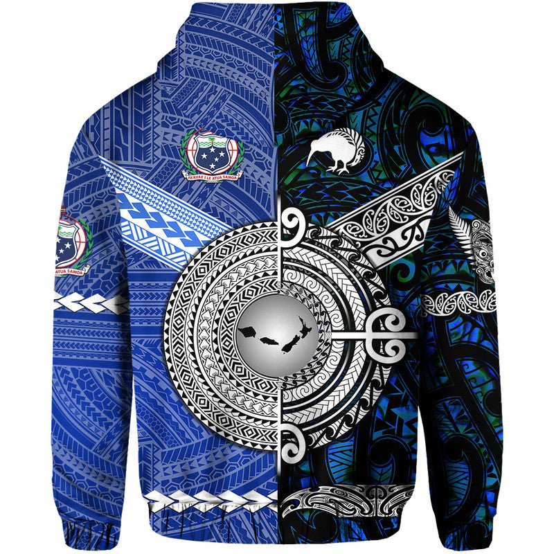 Samoa and New Zealand Hoodie Together Blue LT8 - Wonder Print Shop