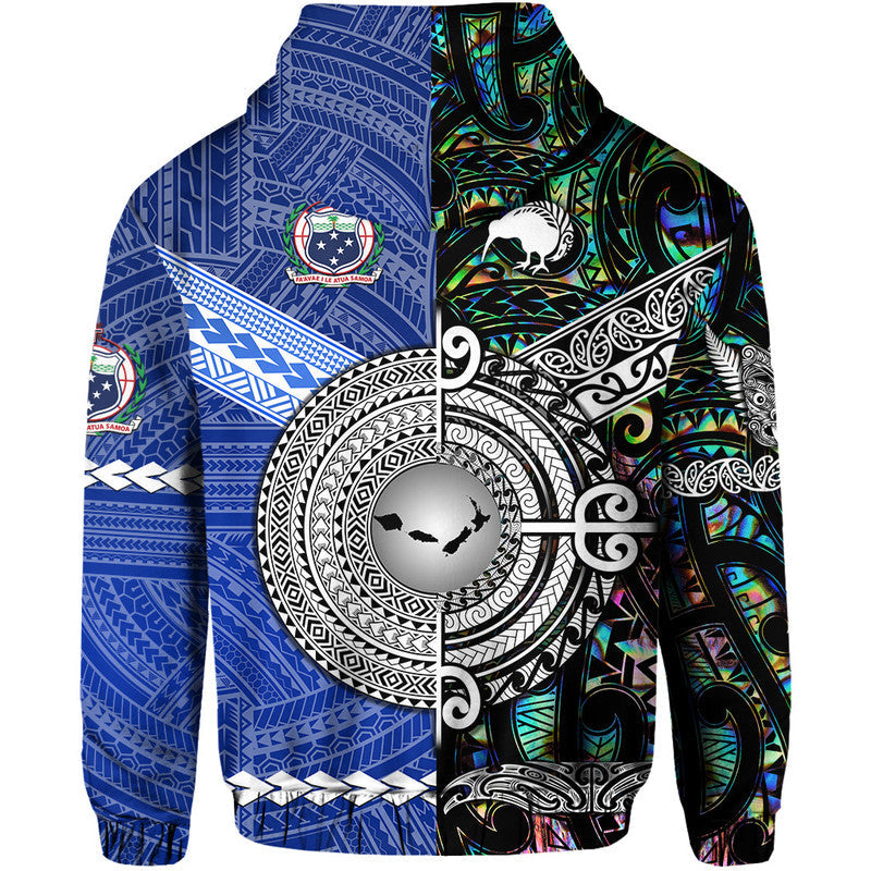 Samoa and New Zealand Hoodie Together Paua Shell LT8 - Wonder Print Shop