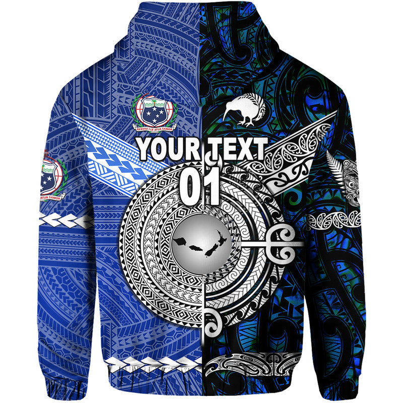 Custom Samoa And New Zealand Hoodie Together Blue LT8 - Wonder Print Shop