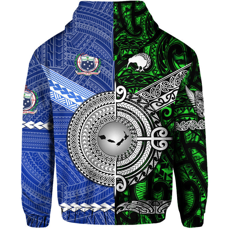 Samoa and New Zealand Hoodie Together Green LT8 - Wonder Print Shop