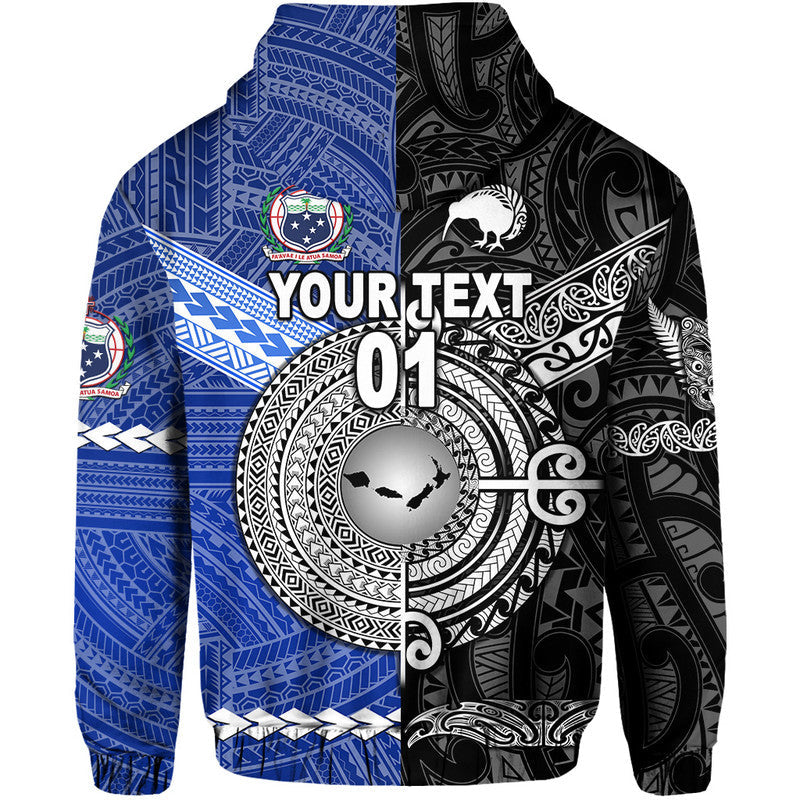 Custom Samoa And New Zealand Hoodie Together Black LT8 - Wonder Print Shop