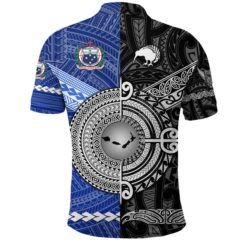 Samoa New Zealand Polo Shirt Together Black LT8 - Wonder Print Shop