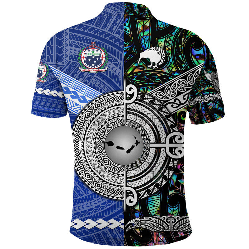 Samoa New Zealand Polo Shirt Together Paua Shell LT8 - Wonder Print Shop