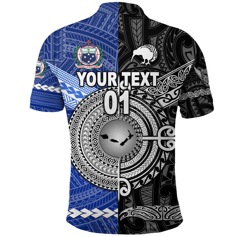 Custom Samoa New Zealand Polo Shirt Together Black LT8 - Wonder Print Shop