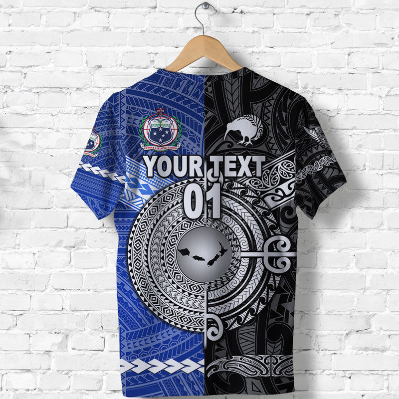 Custom Samoa And New Zealand T Shirt Together Black LT8 - Wonder Print Shop