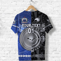 Custom Samoa And New Zealand T Shirt Together Black LT8 - Wonder Print Shop