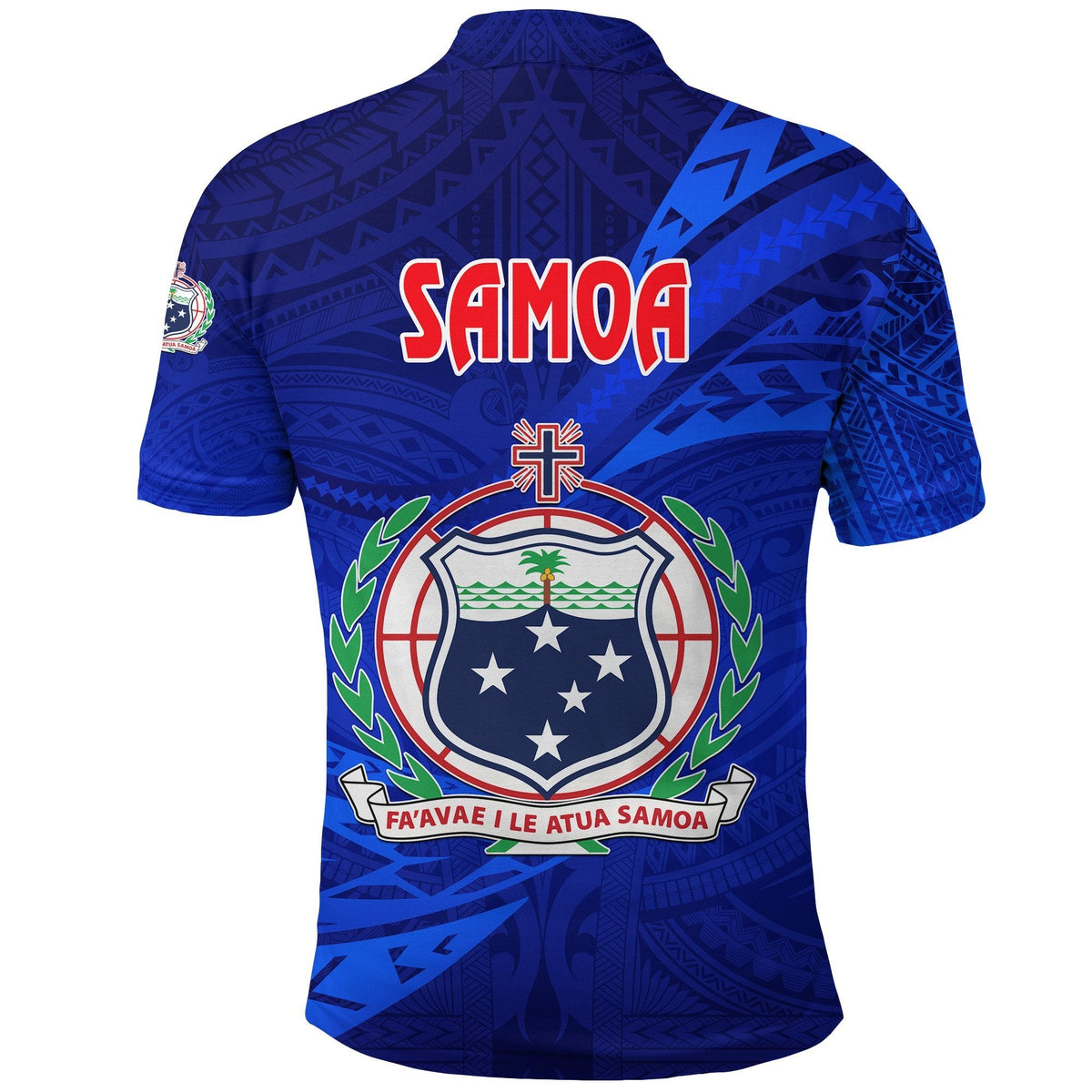 Manu Samoa Rugby Polo Shirt Unique Version Full Blue - Wonder Print Shop