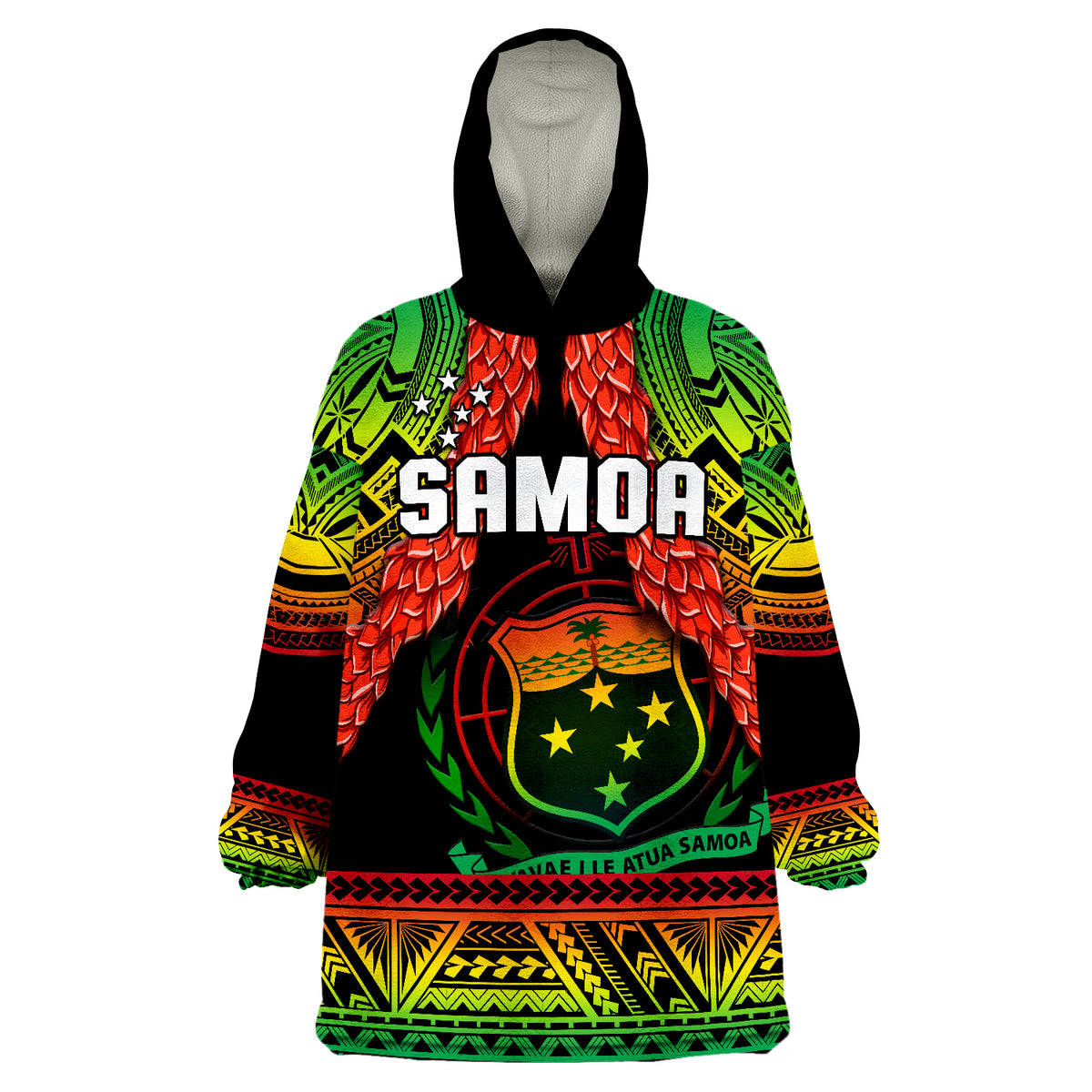 Samoa Rugby Teuila Torch Ginger Gradient Style Wearable Blanket Hoodie - Wonder Print Shop
