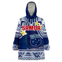 Samoa Samoan Plumeria Flowers Mix Polynesian Pattern Wearable Blanket Hoodie - Wonder Print Shop