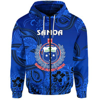 Custom Samoa Manu Zip Hoodie Rugby Unique Style Full Blue LT8 - Wonder Print Shop