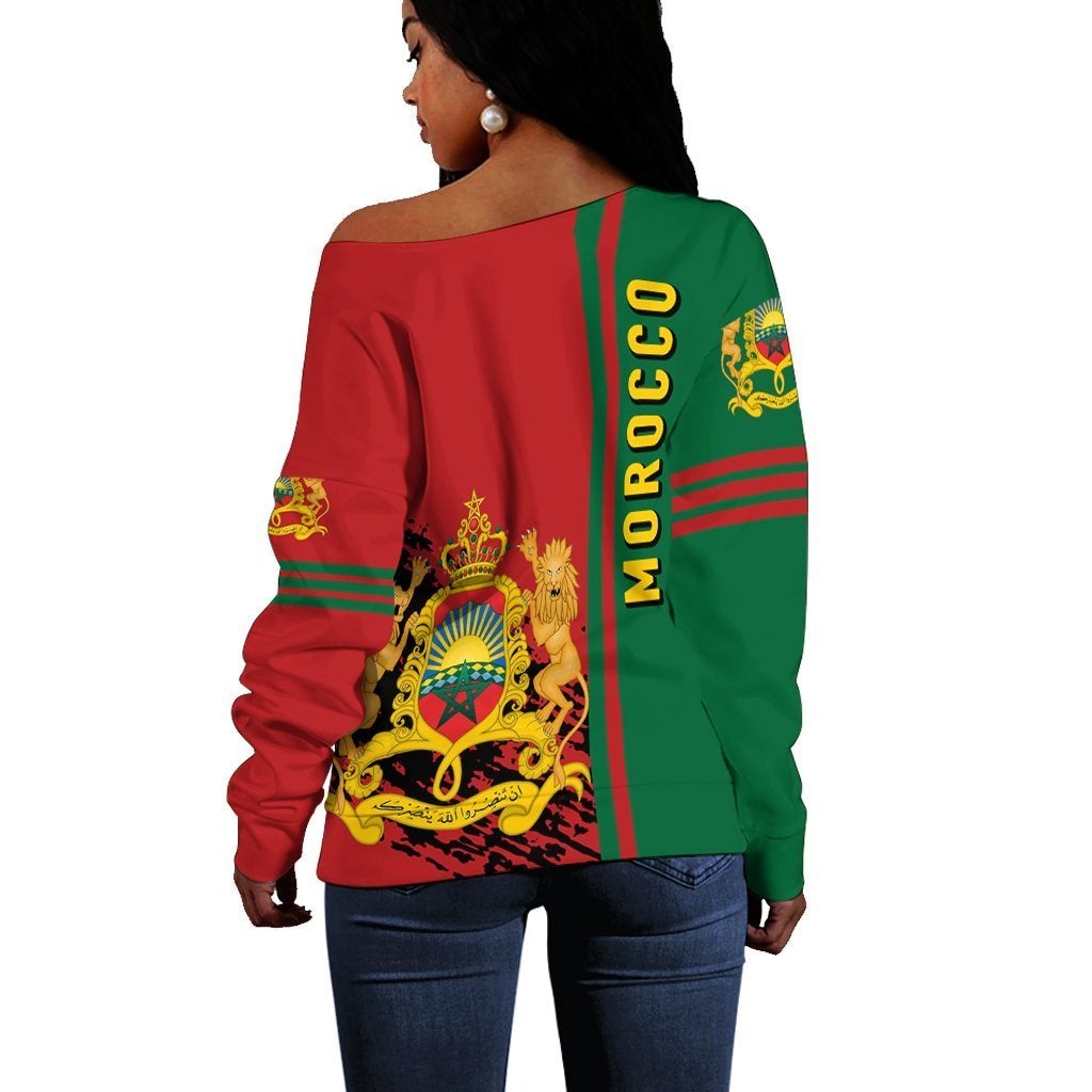 Wonder Print Shop Sweater - Morocco Women Off Shoulder Quarter Style - Wonder Print Shop