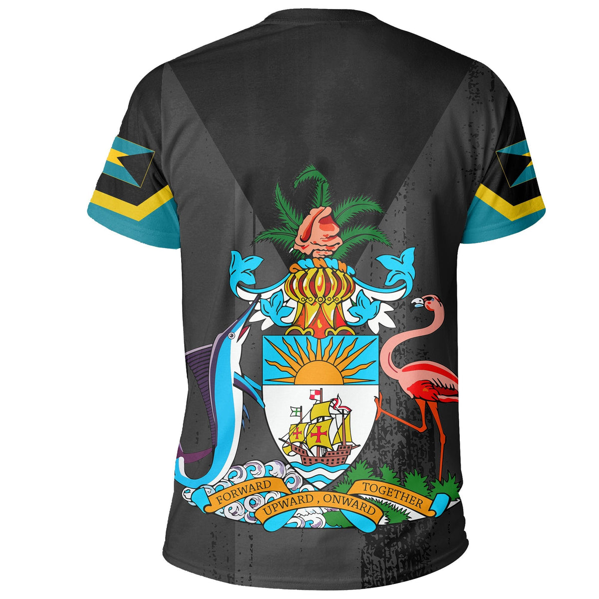 Bahamas Flag Coat Of Arm T Shirt - Wonder Print Shop