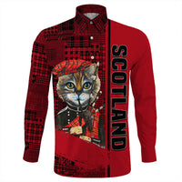 Scotland Cat Bagpipes Long Sleeve Button Shirt RLT12 - Wonder Print Shop