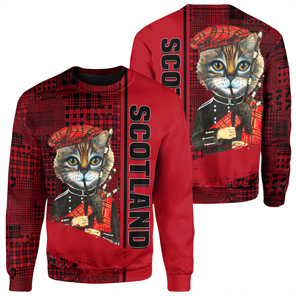 Scotland Cat Bagpipes Sweatshirt RLT12 - Wonder Print Shop