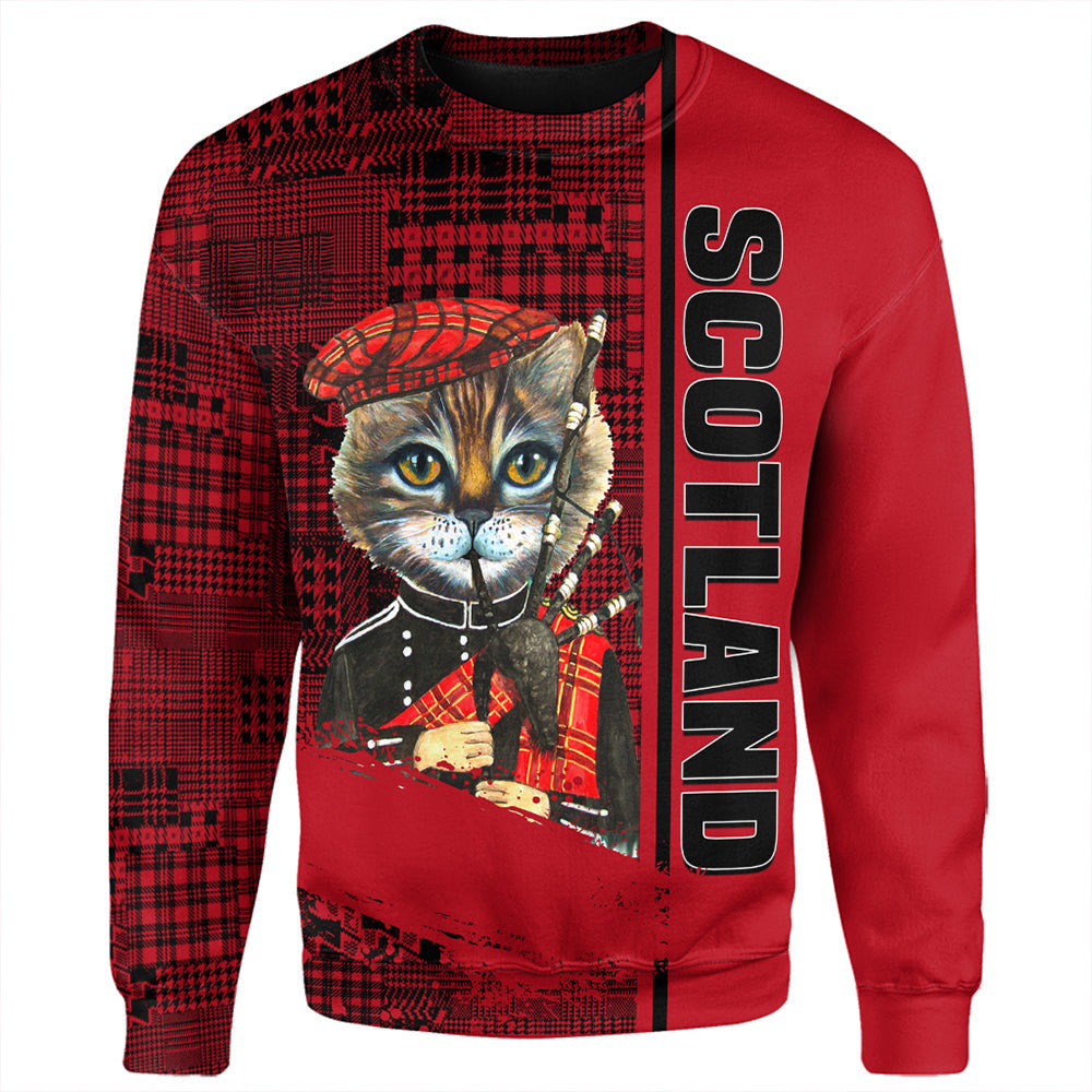 Scotland Cat Bagpipes Sweatshirt RLT12 - Wonder Print Shop