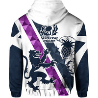 Scotland Rugby Hoodie Scottish Thistle White LT8 - Wonder Print Shop