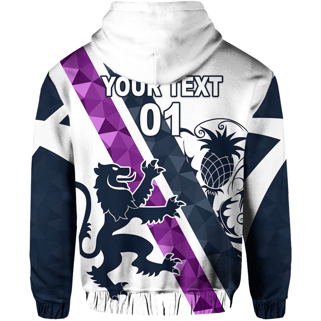 Custom Scotland Rugby Hoodie Scottish Thistle White LT8 - Wonder Print Shop