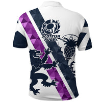 Scotland Rugby Polo Shirt Scottish Thistle White LT8 - Wonder Print Shop