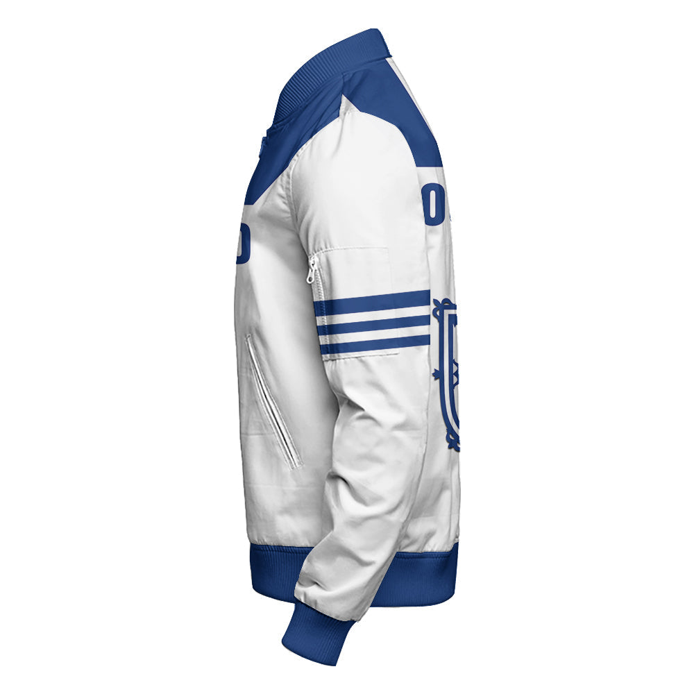 ( Custom Personalized ) Scotland Royal Blue Sleeve Zip Bomber Jacket RLT12 - Wonder Print Shop