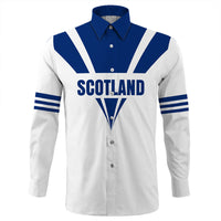 ( Custom Personalized ) Scotland Royal Blue Long Sleeve Button Shirt RLT12 - Wonder Print Shop
