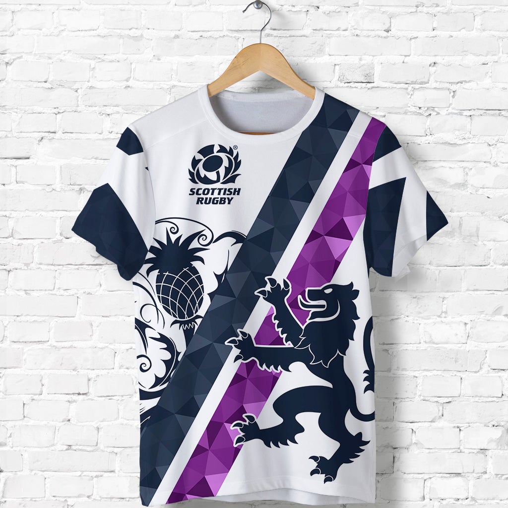 Scotland Rugby T Shirt Scottish Thistle White LT8 - Wonder Print Shop