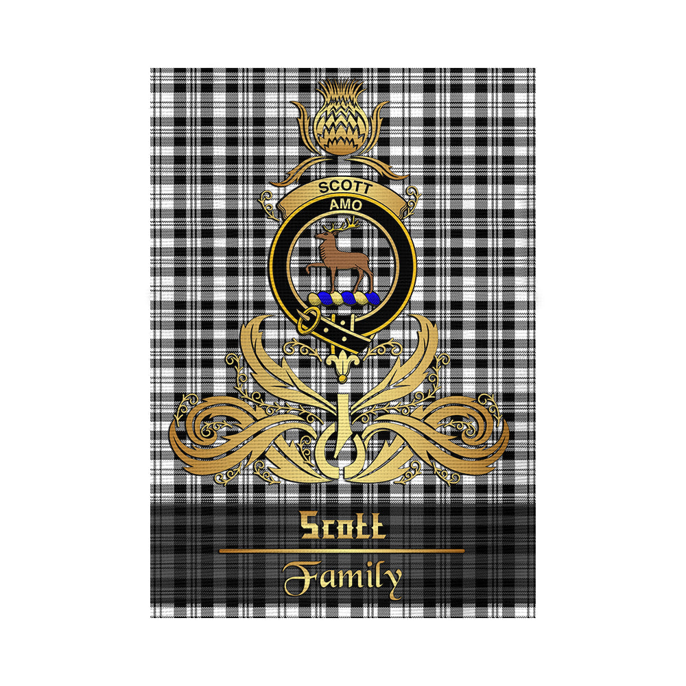 scottish-scott-black-white-clan-crest-family-golden-thistle-tree-tartan-garden-flag