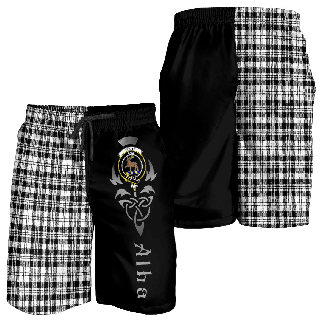 scottish-scott-black-white-clan-crest-alba-celtic-tartan-men-shorts