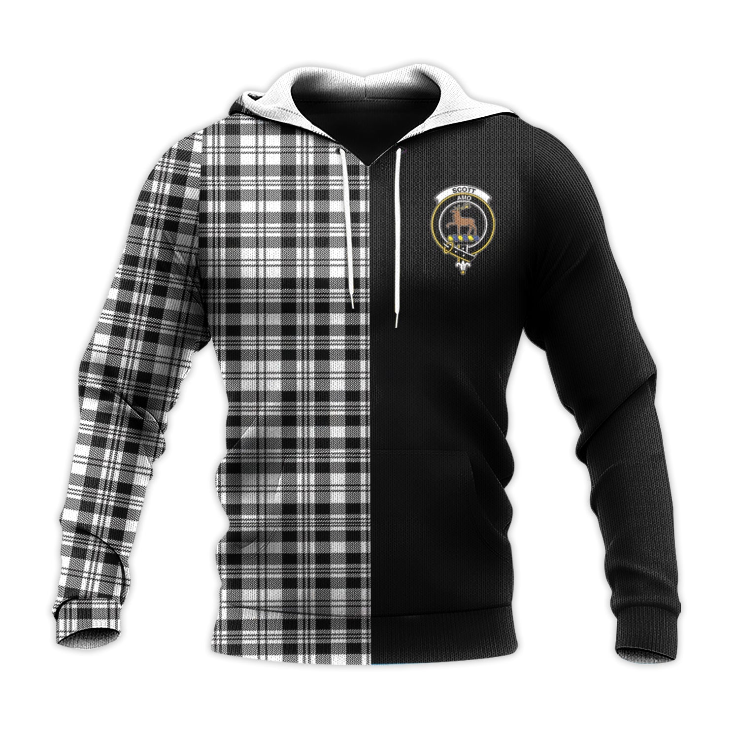 scottish-scott-black-white-clan-crest-tartan-personalize-half-hoodie