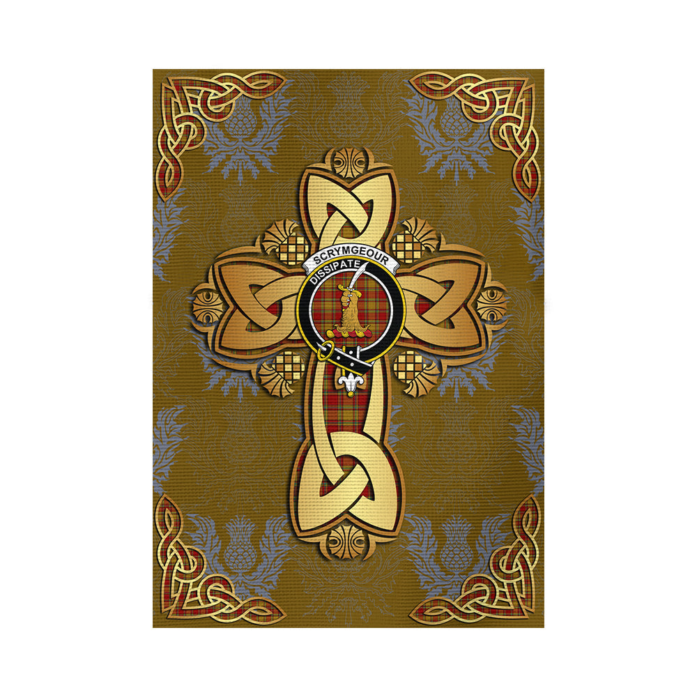 scottish-scrymgeour-clan-crest-tartan-golden-celtic-thistle-garden-flag