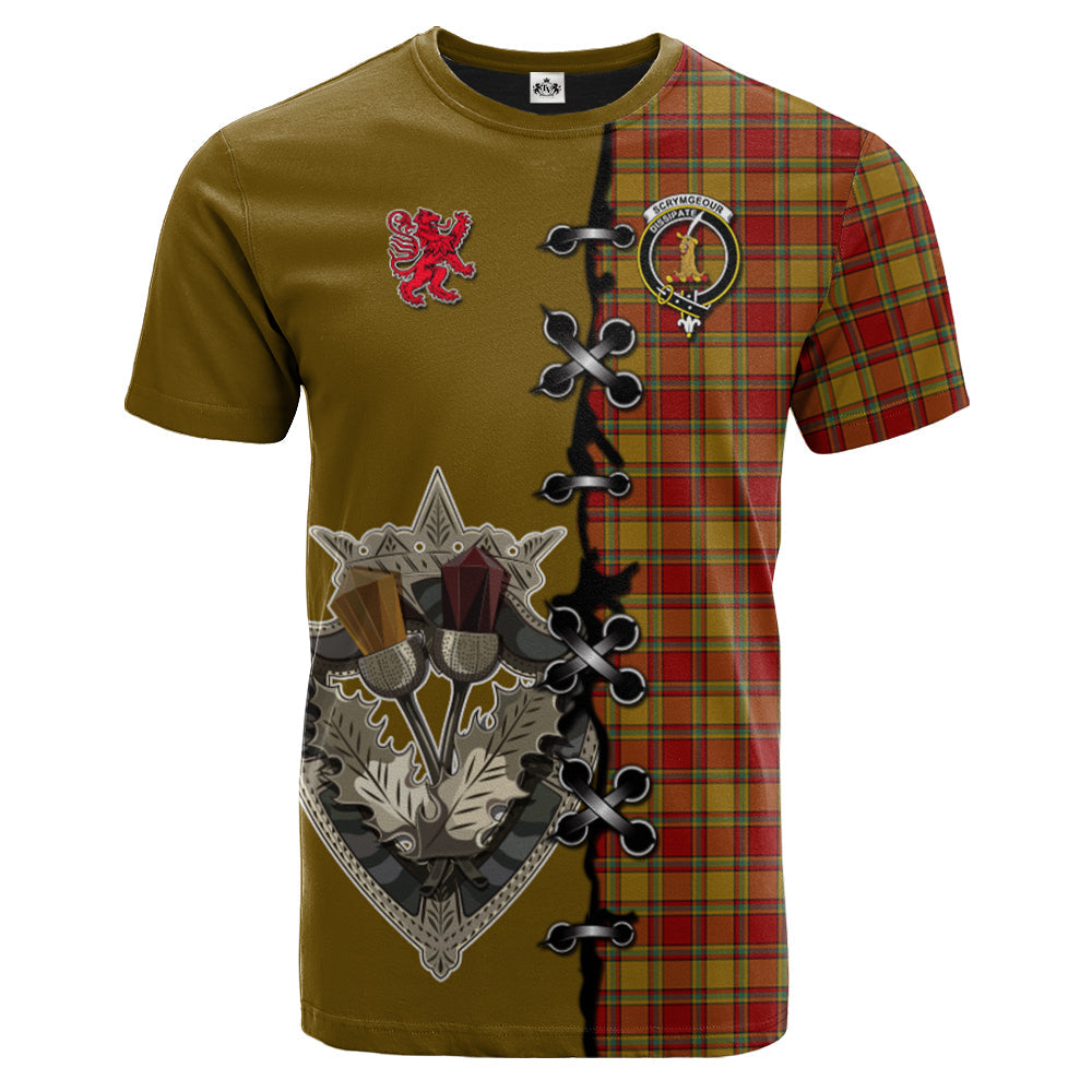 scottish-scrymgeour-clan-crest-tartan-lion-rampant-and-celtic-thistle-t-shirt