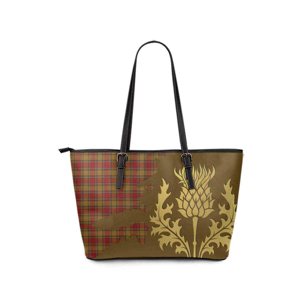scottish-scrymgeour-clan-tartan-golden-thistle-leather-tote-bags