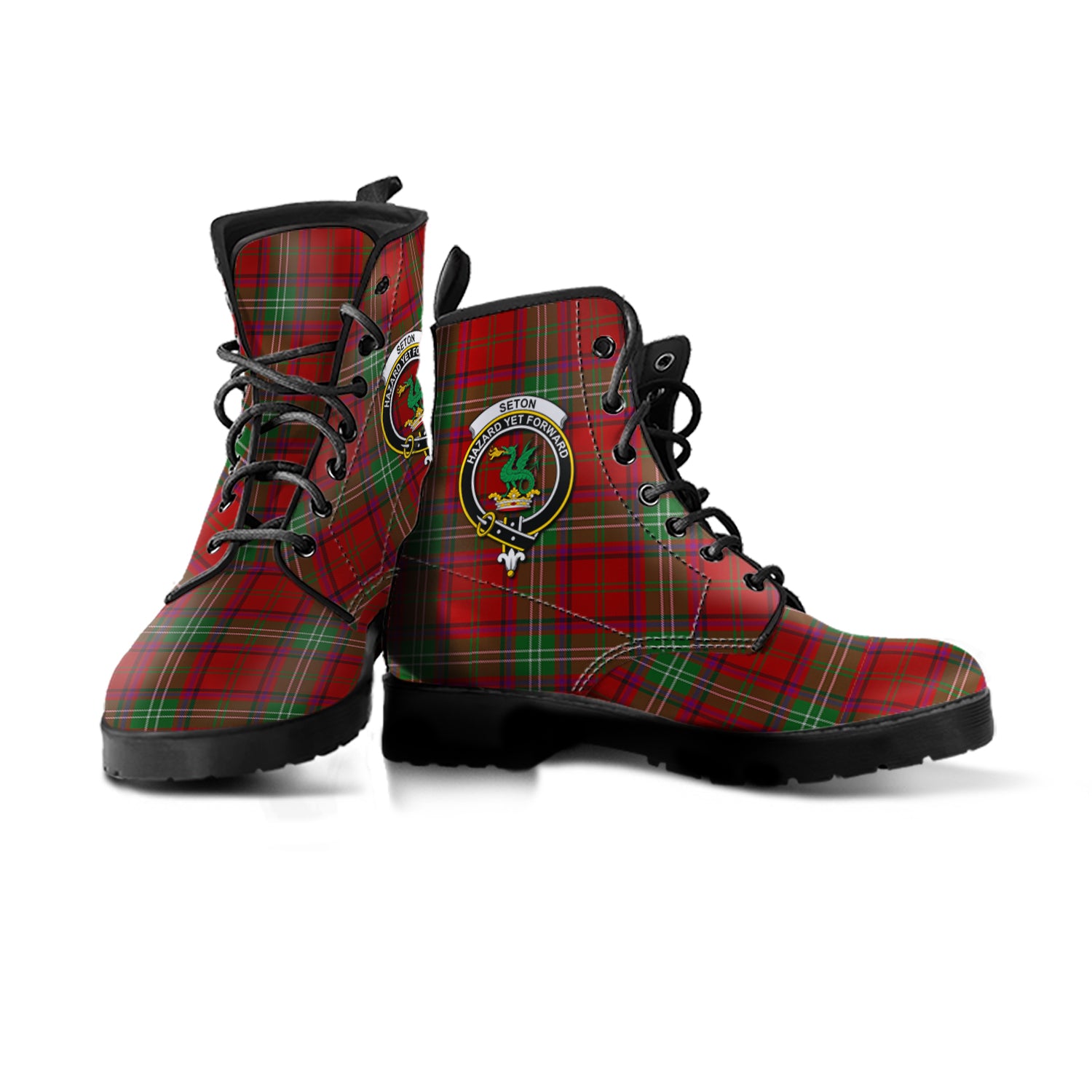 scottish-seton-clan-crest-tartan-leather-boots
