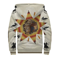 White Pattern Native American AOP Sherpa Hoodie LT10 - Wonder Print Shop