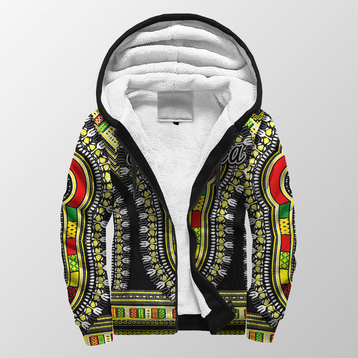 (Custom Personalised) Ethiopia Sherpa Hoodie Dashiki Black Style LT6 - Wonder Print Shop