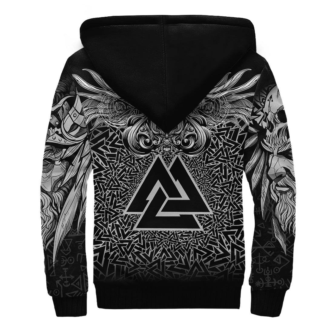 Viking Valkyrie Sherpa Hoodie - Valknut Pattern RLT12 - Wonder Print Shop