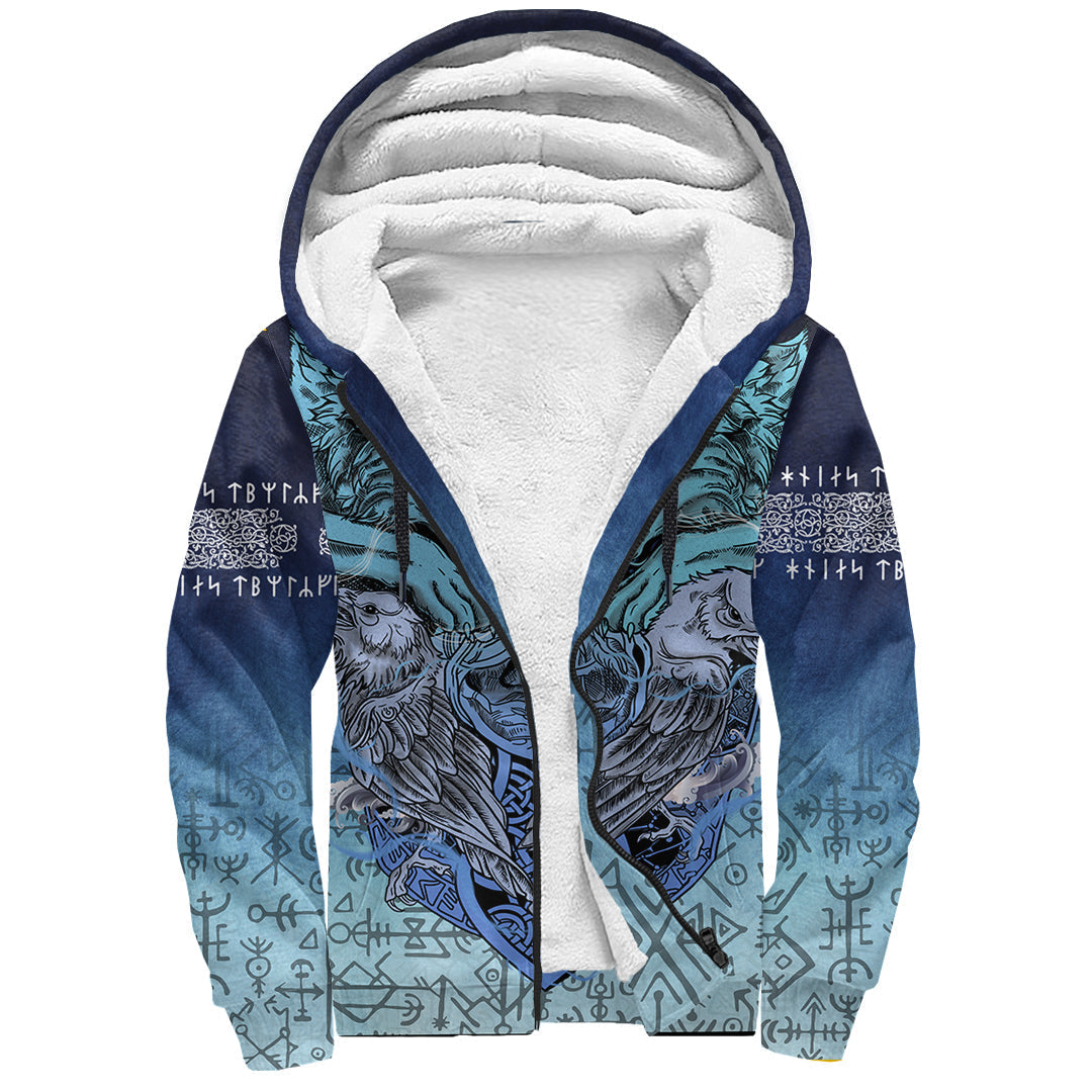 Viking Sherpa Hoodie - Ansuz Rune RLT12 - Wonder Print Shop