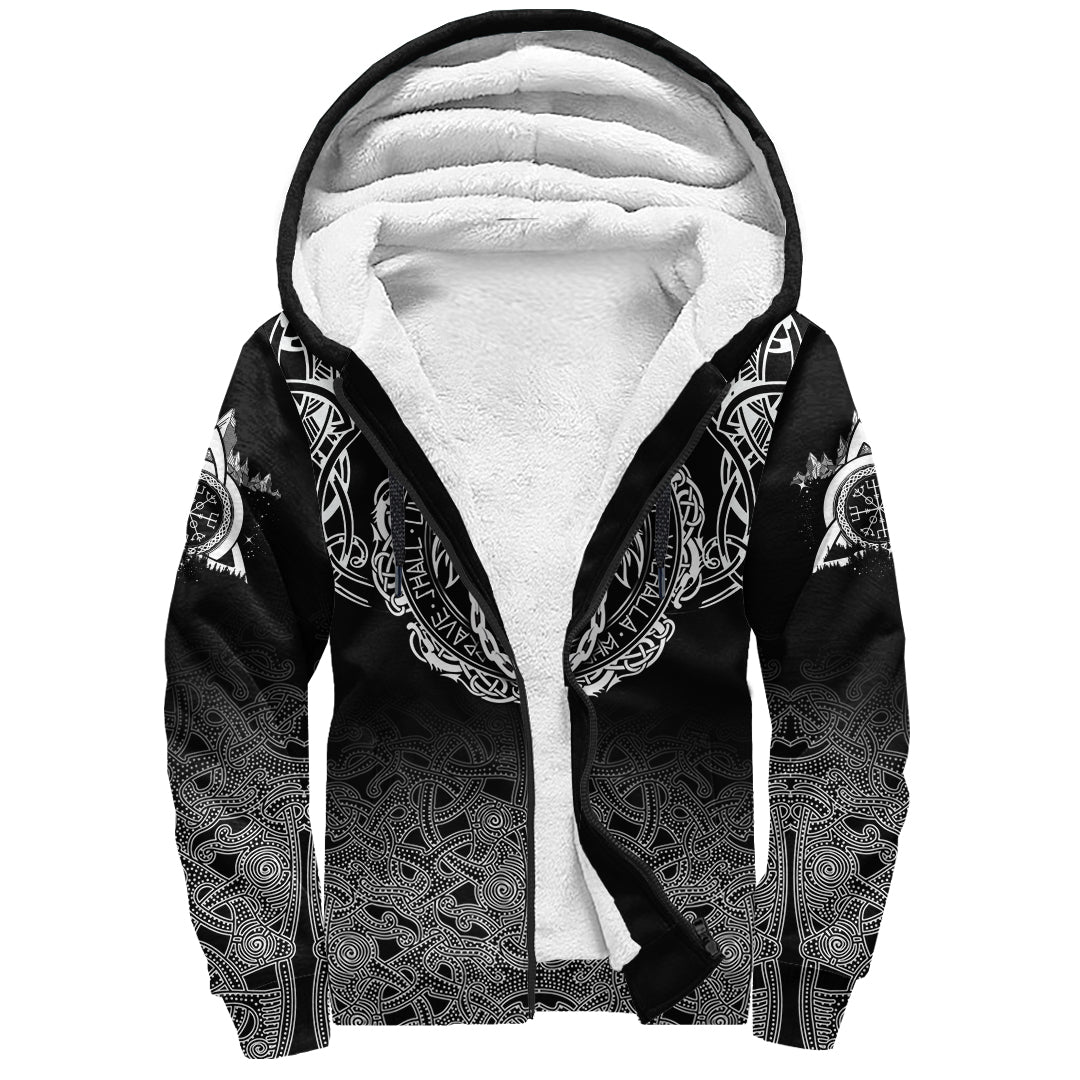 Fenrir Valhalla Sherpa Hoodie - Ornate Pattern 1 RLT12 - Wonder Print Shop