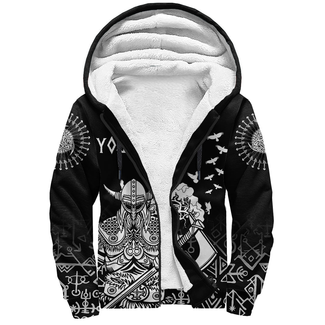 Custom Viking Warrior Sherpa Hoodie - Celtic Tree RLT12 - Wonder Print Shop