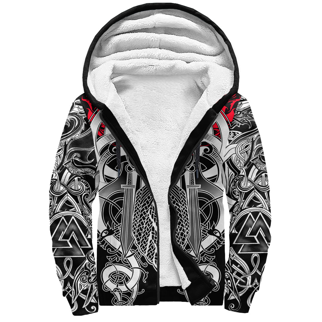 Viking Sherpa Hoodie - Odin Eternal Flame RLT12 - Wonder Print Shop