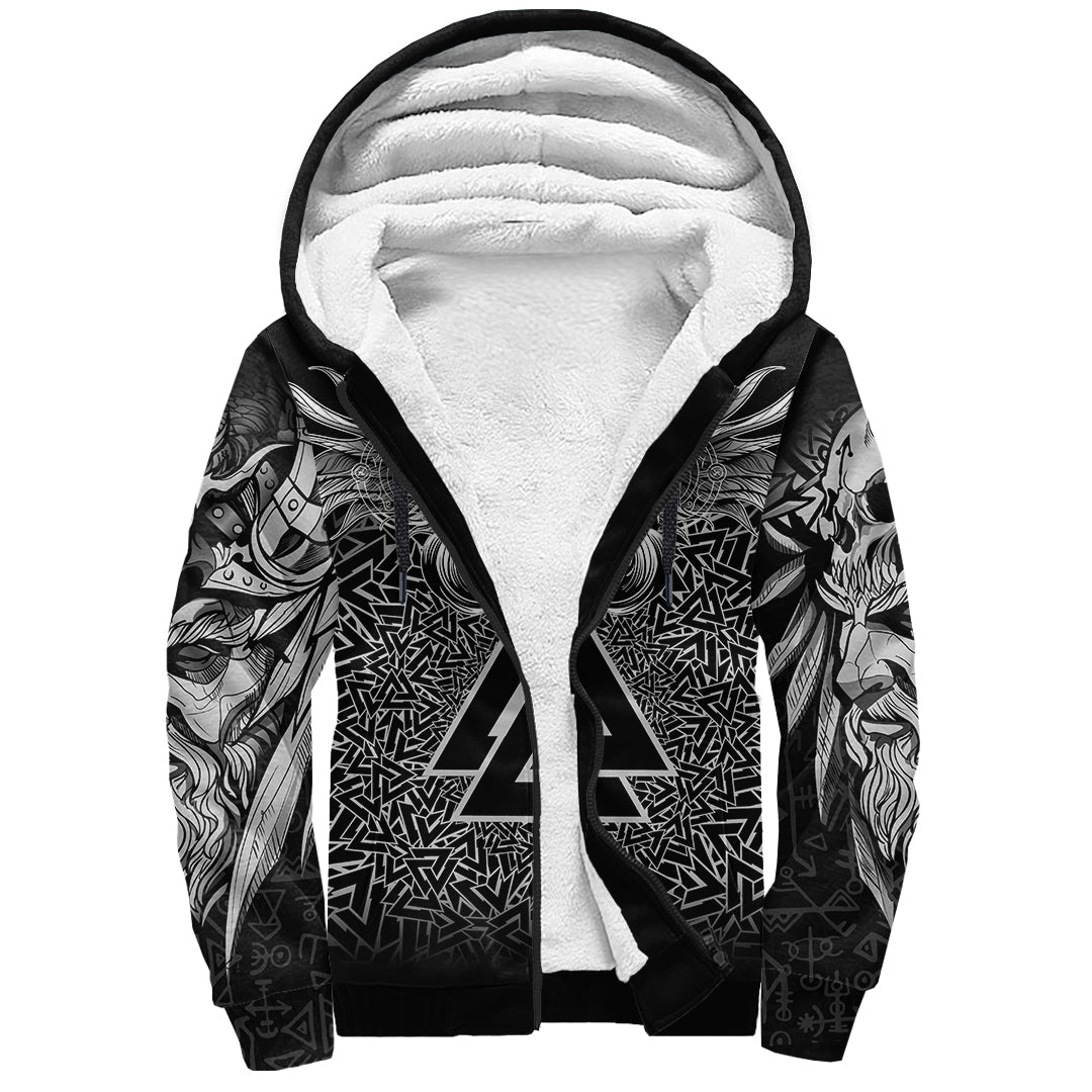 Viking Valkyrie Sherpa Hoodie - Valknut Pattern RLT12 - Wonder Print Shop