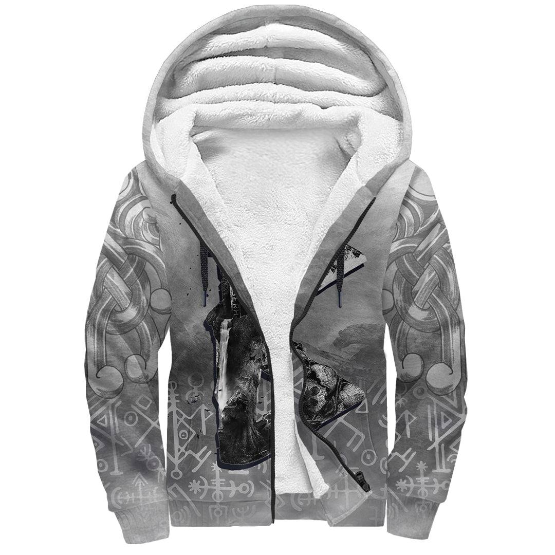 Viking Sherpa Hoodie - Berkana Rune RLT12 - Wonder Print Shop