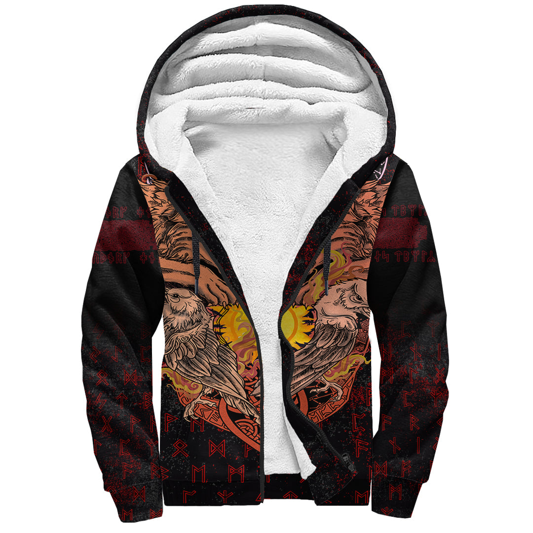 Viking Sherpa Hoodie - Sowilu Rune RLT12 - Wonder Print Shop