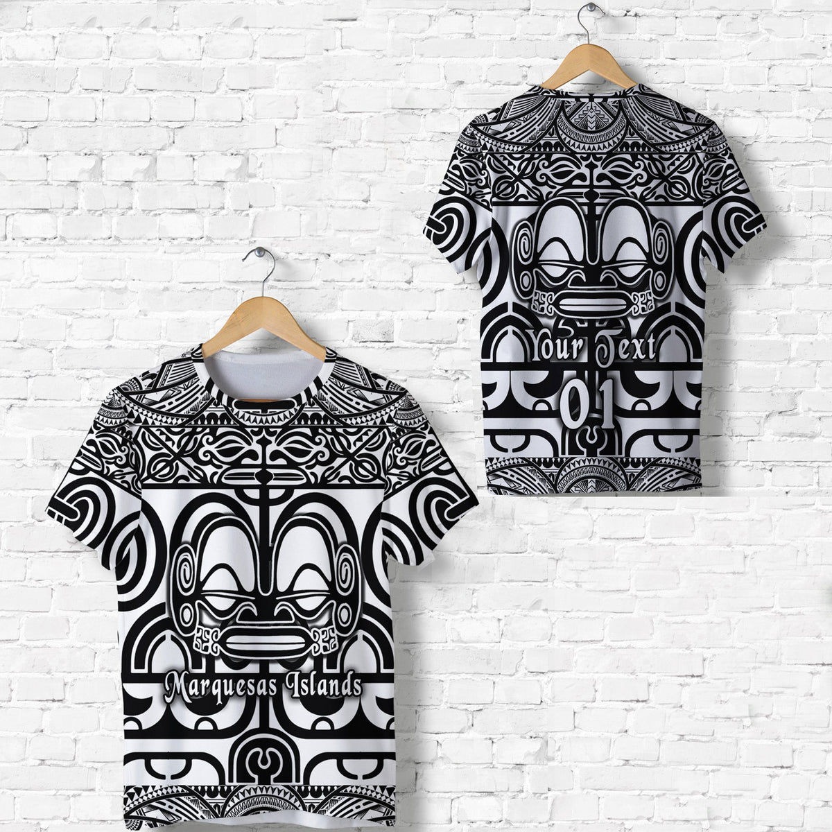 Custom Marquesas Islands T Shirt Marquesan Tattoo Simple Style Black LT8 - Wonder Print Shop