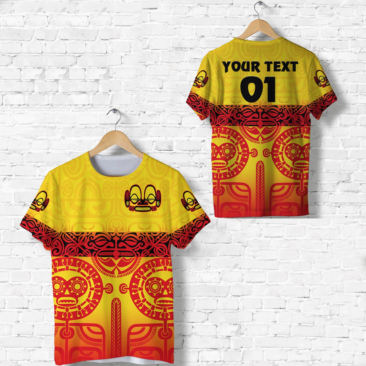 Custom Marquesas Islands T Shirt Marquesan Tattoo Special Style Gradient Yellow LT8 - Wonder Print Shop