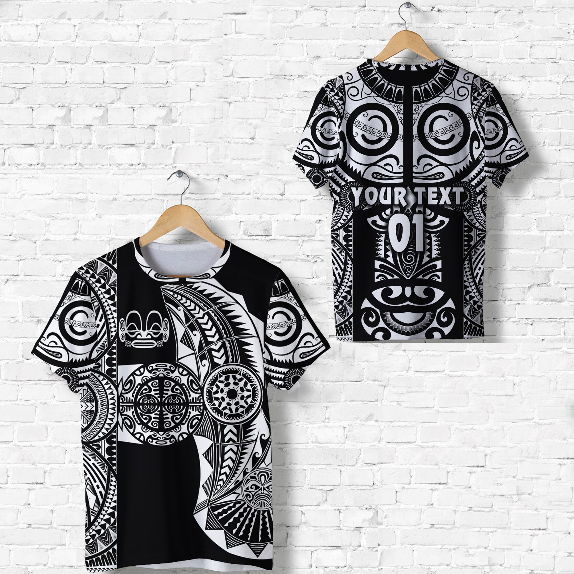 Custom Marquesas Islands T Shirt Marquesan Tattoo Original Style Black LT8 - Wonder Print Shop